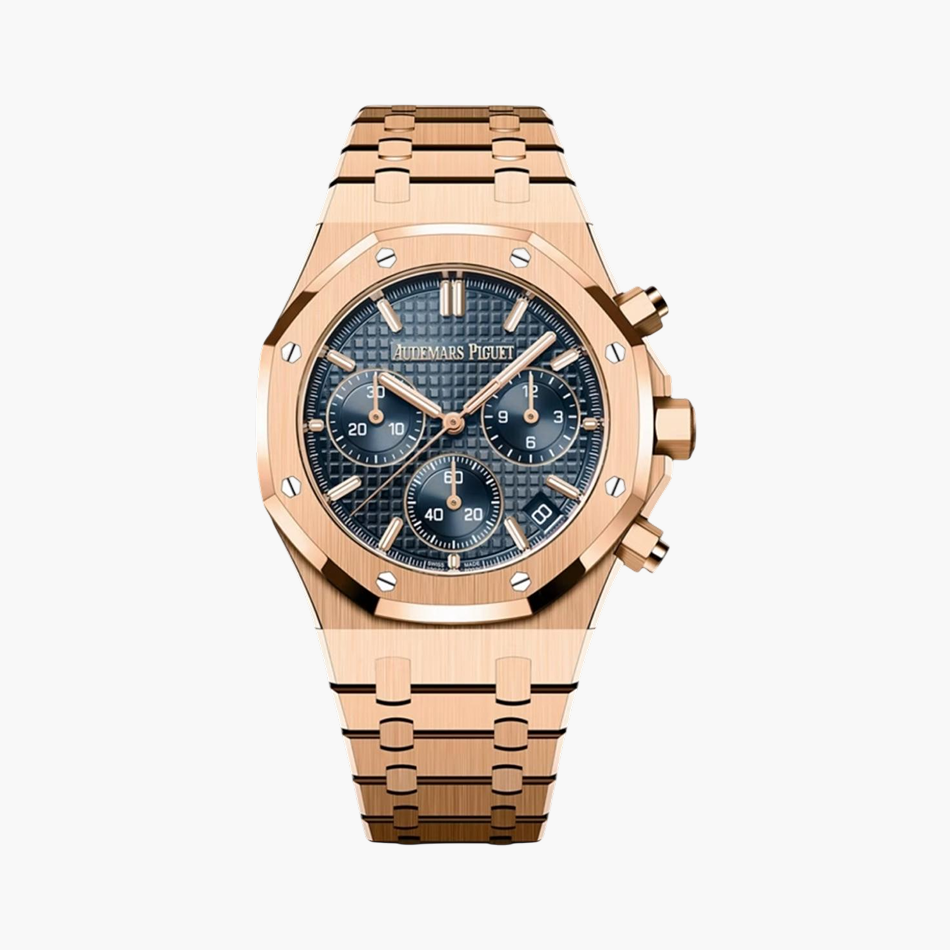 Audemars Piguet Royal Oak 41mm 26240OR.OO.1320OR.05 Rose Gold “Bleu Nuit, Nuage 50” “Grande Tapisserie” dial