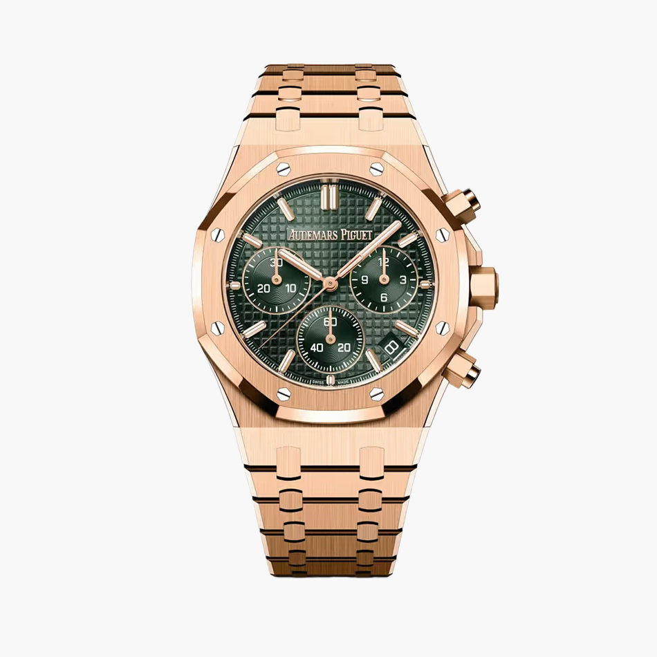 Audemars Piguet, Royal Oak, 26240OR, Green Dial, 50th Anniversary, Chronograph, Rose Gold, 41mm