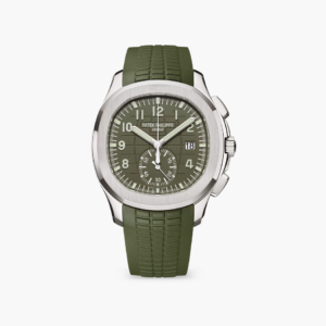 Aquanaut Chronograph 42.2mm Khaki Green 5968G Composite Strap White Gold Case