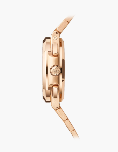 Patek Philippe 40.5mm 5990/1R Travel Time Rose Gold Sunburst Blue Dial side view