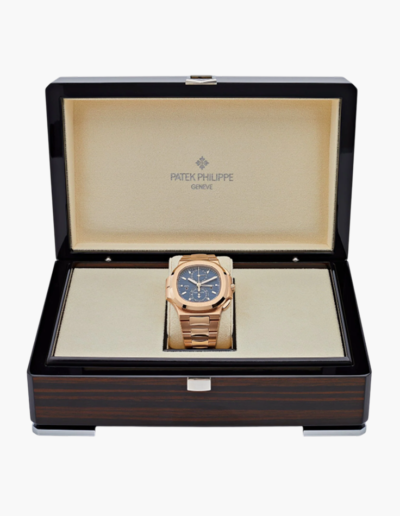 Patek Philippe 40.5mm 5990/1R Travel Time Rose Gold Sunburst Blue Dial in box