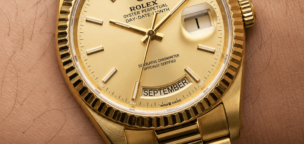Rolex Datejust watch showing September