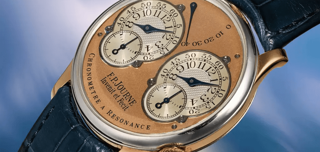 F.P. Journe Chronomètre watch representing independent haute horlogerie